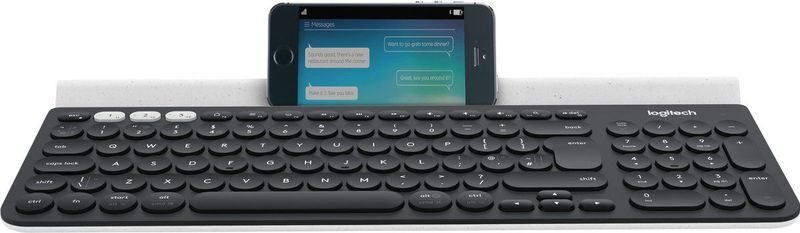 Logitech K780 toetsenbord RF draadloos + Bluetooth QWERTZ Duits Grijs, Wit