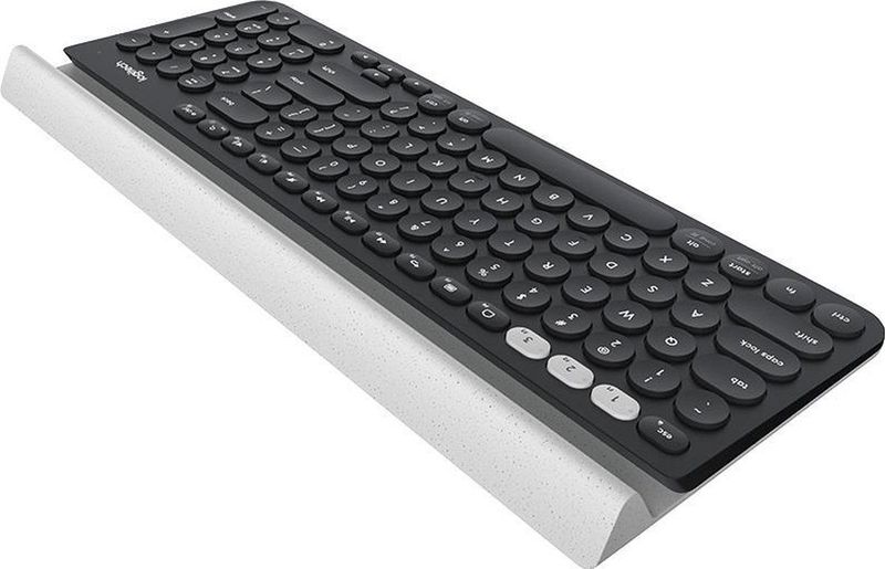Logitech K780 Multi Device Wireless Keyboard toetsenbord RF draadloos + Bluetooth QWERTZ Zwitsers Grijs, Wit