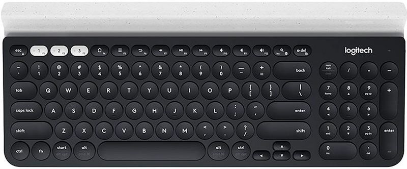 Logitech K780 Multi-Device Wireless Keyboard toetsenbord RF-draadloos + Bluetooth QWERTY Scandinavisch Grijs, Wit