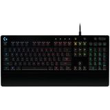 Logitech G213 Prodigy Gaming-Tastatur, RGB-Beleuchtung, Programmierbare G-Tasten, Multi-Media Bedienelemente, Integrierte Handballenauflage, Spritzwassergeschützt, QWERTY-Layout - Schwarz