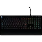 Logitech G 213 Prodigy, gaming-toetsenbord, LIGHTSYNC RGB-verlichting, spatwaterdicht, personaliseerbaar, speciale multimedia-bedieningselementen, Spaans QWERTY-toetsenbord, zwart