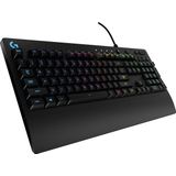 Logitech G213 Prodigy Gaming-Tastatur, RGB-Beleuchtung, Programmierbare G-Tasten, Multi-Media Bedienelemente, Integrierte Handballenauflage, Spritzwassergeschützt, Deutsches QWERTZ-Layout - Schwarz