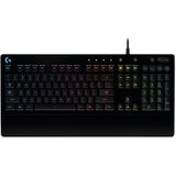 Logitech G213 Prodigy Gaming-Tastatur, RGB-Beleuchtung, Programmierbare G-Tasten, Multi-Media Bedienelemente, Integrierte Handballenauflage, Spritzwassergeschützt, US QWERTY-Layout - Schwarz