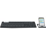 Logitech K375s Multi-Device Wireless Keyboard and Stand Combo toetsenbord RF-draadloos + Bluetooth QWERTZ Duits Grafiet, Wit