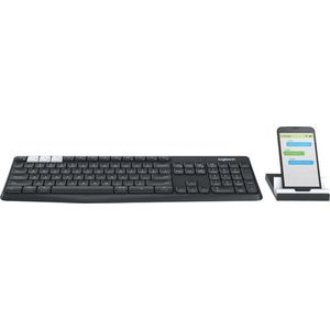 Logitech K375s Multi-Device Wireless Keyboard and Stand Combo toetsenbord RF-draadloos + Bluetooth QWERTZ Duits Grafiet, Wit