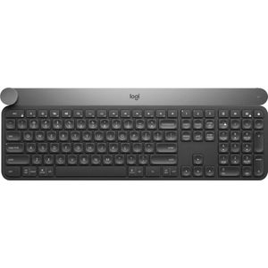 Logitech Craft Advanced keyboard with creative input dial toetsenbord RF-draadloos + Bluetooth QWERTY Italiaans Zwart, Grijs