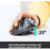 Logitech - MX Ergo - Draadloze Muis - Zwart - Materiaal: Kunststof