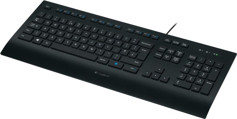 Logitech - K208e - Toetsenbord - Duits - Zwart - Morsbestendig Ontwerp