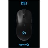 Logitech G pro gaming-muis, draadloos, gaming-sensor HERO 25 K, 25 600 dpi, RGB, ultralicht, 4 tot 8 programmeerbare toetsen, langdurige accu, PowerPlay-compatibel, PC - zwart