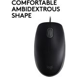 Logitech B110 Silent - Muis - Zwart - Kabel - Ambidextrous