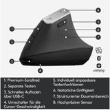 Logitech - Mx Vertical - Draadloze Ergonomische Muis - Zwart - Kunststof