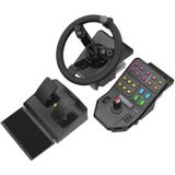 Logitech G Saitek Farm Sim Controller, Farming Simulator Bundle bestehend aus Lenkrad, Steuerkonsole, Gas- und Bremspedal, 900° Lenkbereich, 38+ Tasten, USB-Anschluss, PC/Mac - Schwarz