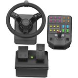 Logitech G Saitek Farm Sim Controller, Farming Simulator Bundle bestehend aus Lenkrad, Steuerkonsole, Gas- und Bremspedal, 900° Lenkbereich, 38+ Tasten, USB-Anschluss, PC/Mac - Schwarz