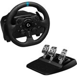 Logitech G923-racestuur en -pedalen met TRUEFORCE forcefeedback tot 1000 Hz, responsief pedaal, startregeling voor dubbele koppeling, met leer bekleed stuur voor PS5, PS4, PS3 en PC