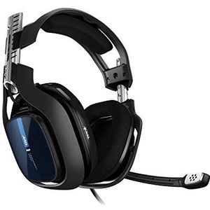 Astro Gaming A40 TR Gaming headset, 4e generatie, Astro Audio V2, Dolby ATMOS, 3,5 mm audio-jack, afneembare microfoon, voor PS5, PS4, Nintendo Switch, PC - zwart/blauw