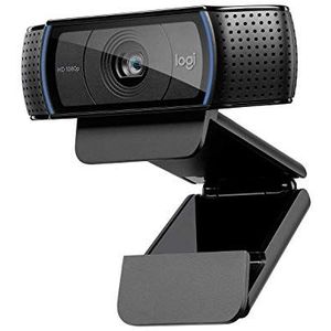 Logitech C920 HD Pro Webcam voor Amazon, Full HD 1080p/30fps videobellen, duidelijke stereo audio, HD lichtcorrectie, werkt met Skype, Zoom, FaceTime, Hangouts, PC/Mac/Laptop/Macbook/Tablet - Zwart
