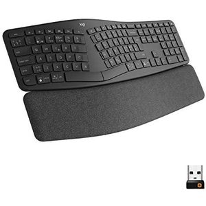 Logitech Ergo K860 draadloos RF-toetsenbord + Bluetooth QWERTY Scandinavisch zwart
