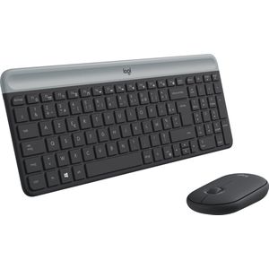 Logitech MK470 Slim Combo - Draadloos toetsenbord en muis - AZERTY - Zwart
