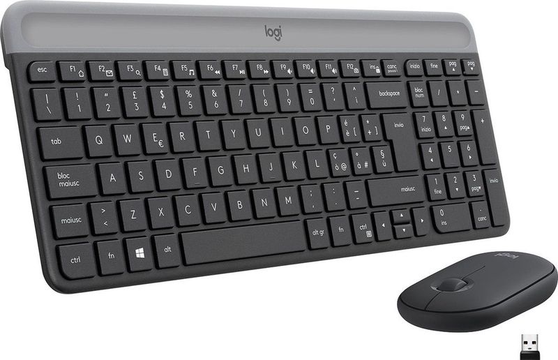 Logitech MK470 toetsenbord Inclusief muis RF Draadloos QWERTY Italiaans Grafiet