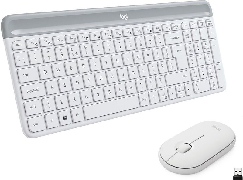 Logitech - MK470 - Toetsenbord en Muis - Wit - Qwerty Lay-out