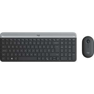 Logitech Slim Wireless Combo MK470 - Toetsenbord en muis set draadloos - 2.4 GHz - Tsjechisch - grafiet - Qwerty