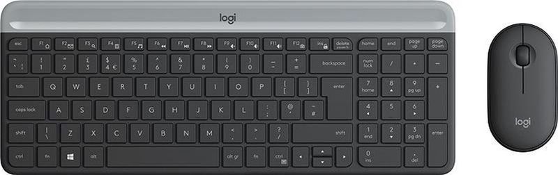 Logitech Slim Wireless Combo MK470 - Toetsenbord en muis set draadloos - 2.4 GHz - Tsjechisch - grafiet - Qwerty