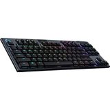 Logitech G915 TKL Tenkeyless LIGHTSPEED Wireless RGB Mechanical Gaming Keyboard, Clicky,vlakke schakelaars, LIGHTSYNC RGB, geavanceerd draadloos en Bluetooth-ondersteuning - Zwart