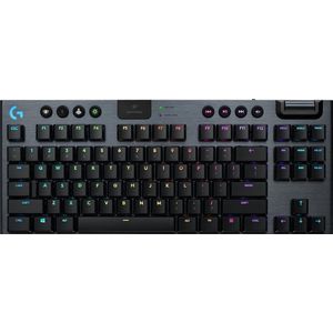 Logitech G915 TKL Tenkeyless LIGHTSPEED Wireless RGB Mechanical Gaming Keyboard, Clicky,vlakke schakelaars, LIGHTSYNC RGB, geavanceerd draadloos en Bluetooth-ondersteuning - Zwart