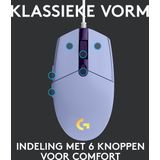 Logitech G203 LIGHTSYNC Gaming Muis RGB verlichting Lila