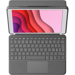 Logitech - Combo Touch - Tablet Toetsenbord - Grijs - Voor iPad 2021 (9e gen), iPad 2019 (7e gen), iPad 2020 (8e generatie)