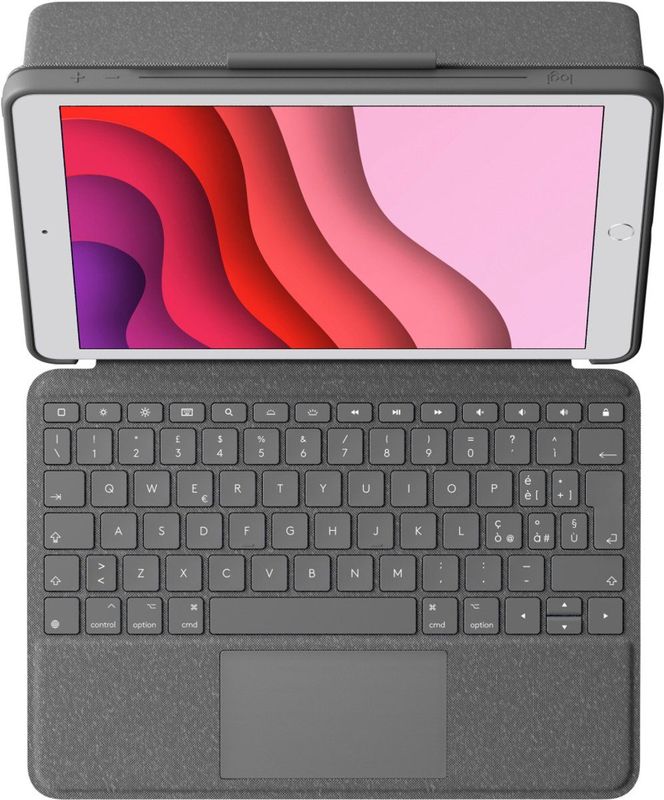Logitech - Combo Touch - Tablet Toetsenbord - Grijs - Voor iPad 2021 (9e gen), iPad 2019 (7e gen), iPad 2020 (8e generatie)