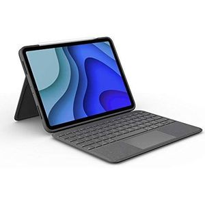 Logitech Folio Touch, toetsenbordbeschermhoes voor iPad Pro 11 inch (1e, 2e, 3e en 4e generatie - 2018, 2020, 2021, 2022), toetsenbord met achtergrondverlichting, touchpad, Smart Connector, Frans toetsenbord (azerty)