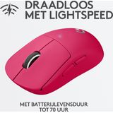 Logitech G Pro X SUPERLIGHT - Draadloze Esports Gaming Muis - Magenta