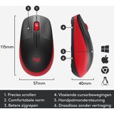 Logitech M190 - Draadloze Muis - Rood