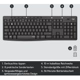 Logitech MK295 Silent - Draadloze Muis en Toetsenbord - QWERTZ Duits - Zwart