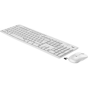 Logitech MK295 Kit met muis en toetsenbord, Silentouch-technologie, numeriek toetsenbord, sneltoetsen, optische tracking, USB-nano-ontvanger, Italiaanse lay-out Qwerty, wit