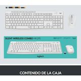 Logitech MK295 Silent draadloze combinatie van toetsenbord en muis met SilentTouch, optische tracking, vertragingsvrije draadloze technologie, 90% minder ruis, Spaanse QWERTY, wit