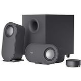 Logitech Z407 Bluetooth-computerspeakers met subwoofer en draadloze bediening, meeslepend geluid, hoogwaardige audio met meerdere ingangen, USB-speakers - Zwart