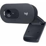 Logitech C505 Webcam HD – Webcam USB HD 720p voor desktop-pc en laptop, met microfoon met lange reikwijdte, compatibel met pc, Mac of Chromebook – grijs