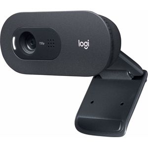 Logitech C505 HD Webcam - 720p HD Externe USB-Camera voor Desktop of Laptop met Microfoon met Groot Bereik, Compatibel met PC of Mac - Zwart