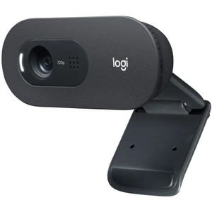 Logitech C505 HD Webcam - 720p HD Externe USB-Camera voor Desktop of Laptop met Microfoon met Groot Bereik, Compatibel met PC of Mac - Zwart