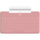 Logitech Keys-To-Go draadloos bluetooth-toetsenbord voor iPhone, iPad, Apple TV, licht, draagbaar, QWERTY-lay-out Spaans, roze