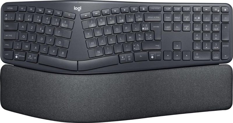 Logitech K860 ERGO Azerty - Draadloos Ergonomisch Toetsenbord met Polssteun