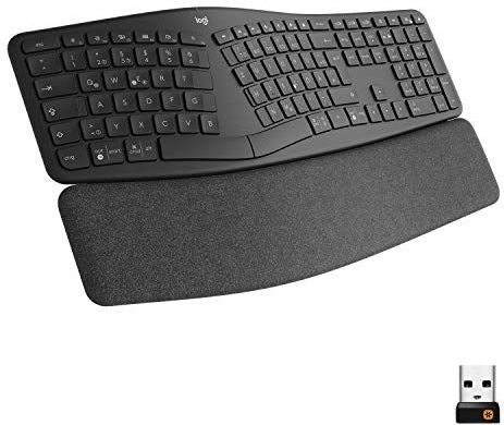 Logitech ERGO K860 - Toetsenbord - draadloos - 2.4 GHz, Bluetooth 5.0 - QWERTY - Spaans - grafiet