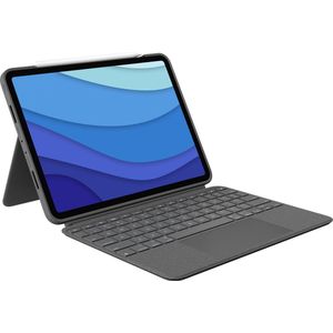 Logitech Combo Touch Tastatur-Case für iPad Pro 11 Zoll (1., 2., 3. und 4. Generation – 2018, 2020, 2021, 2022) Hintergrundbeleuchtung, überall klickbarem Trackpad, Deutsches QWERTZ-Layout - Grau
