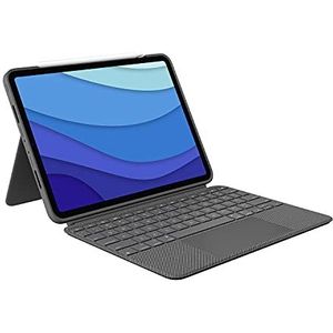 Logitech Combo Touch Tastatur Hülle für iPad Pro 11 Zoll (1., 2., 3. Januar - 2018, 2020, 2021) - Abnehmbare Tastatur mit Hintergrundbeleuchtung, Trackpad, Smart Connector - Englisch QWERTY - Grau
