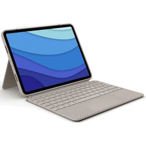 Logitech Combo Touch voor iPad Pro 11 inch (1e, 2e en 3e generatie) - ZAND - FRA - CENTRAAL (FR, A2068, A2230), Tablet toetsenbord, Beige