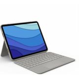 Logitech Combo Touch beschermhoes met toetsenbord voor iPad Pro 11 inch (1e, 2e, 3e, 4e generatie - 2018, 2020, 2021, 2022), achtergrondverlichting, trackpad op elk punt, Spaans QWERTY - zand