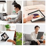 Logitech Combo Touch-hoes voor iPad Pro 12,9 inch (5e en 6e generatie: 2021, 2022), afneembaar toetsenbord met achtergrondverlichting en houder, Click Anywhere-touchpad, Smart Connector, Frans toetsenbord (azerty), grijs