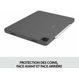 Logitech Combo Touch iPad Pro - Tablet toetsenbord AZERTY - 12.9 inch - Grijs